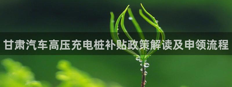 威廉希尔与立博的开盘特点：甘肃汽车高压充电桩补贴政策解读及申领流程