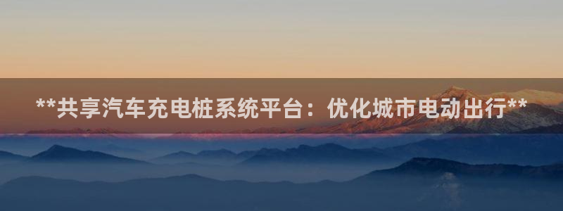 威廉希尔规律：**共享汽车充电桩系统平台：优化城市电动出行**