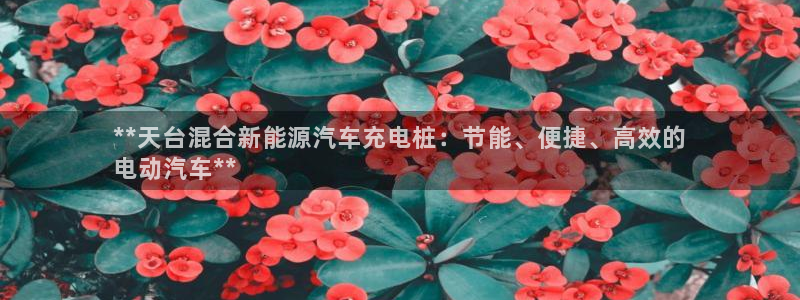 威廉体育官方app下载安卓苹果：**天台混合新能源汽车充电桩：节能、便捷、高效的
电动汽车**
