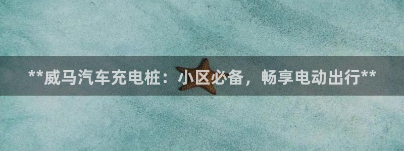 威廉希尔让球盘和竞彩让球盘对比：**威马汽车充电桩：小区必备，畅享电动出行**